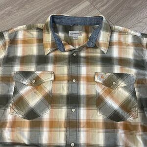 Carhartt, Casual, Plaid, Pearl Snap,‎ Button Up, Western Shirt | Mens 3XL